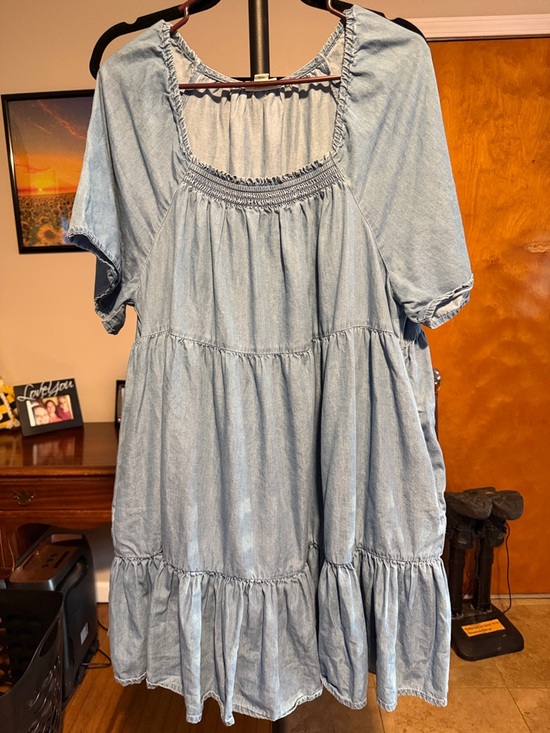 a.n.a Dresses & Skirts - a.n.a Light Wash Denim Babydoll Dress